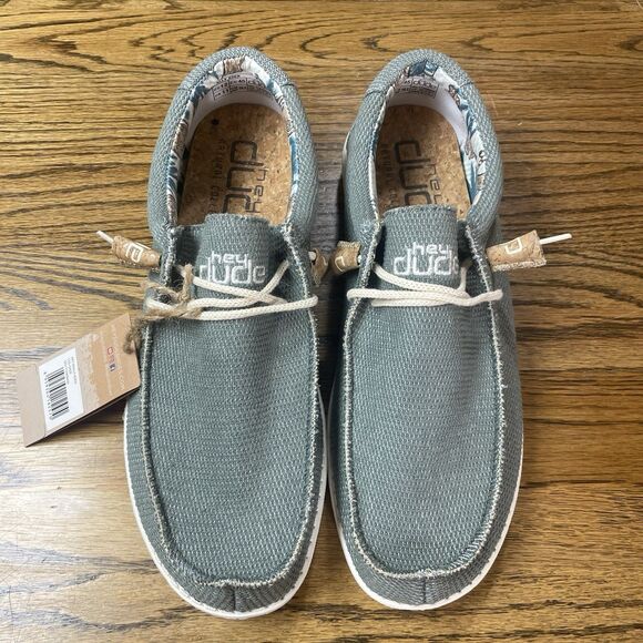 Hey Dude Wally Eden Sage Mens Shoes Green White Size 12 NEW - Picture 4 of 7